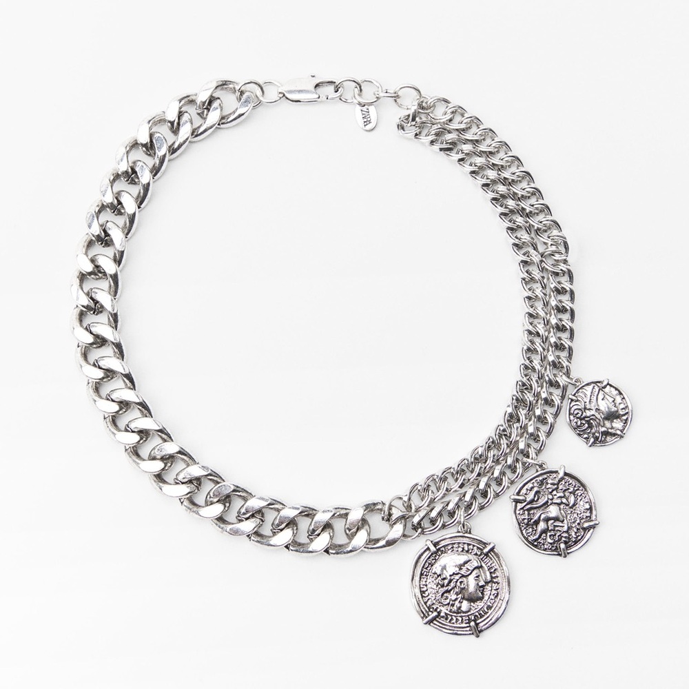 NWT ZARA Coin Link Necklace